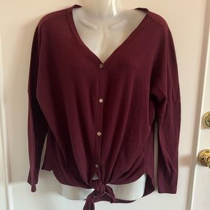 Maroon Cardigan Sweater/Shirt